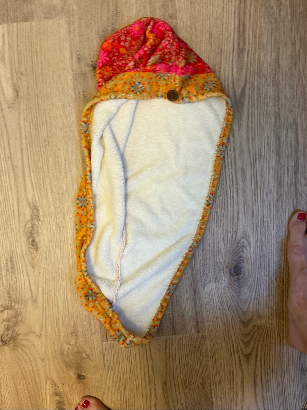 Natural Life Floral Bright Pink, Yellow & Orange Microfiber Hair Towel Wrap - Picture 8 of 10